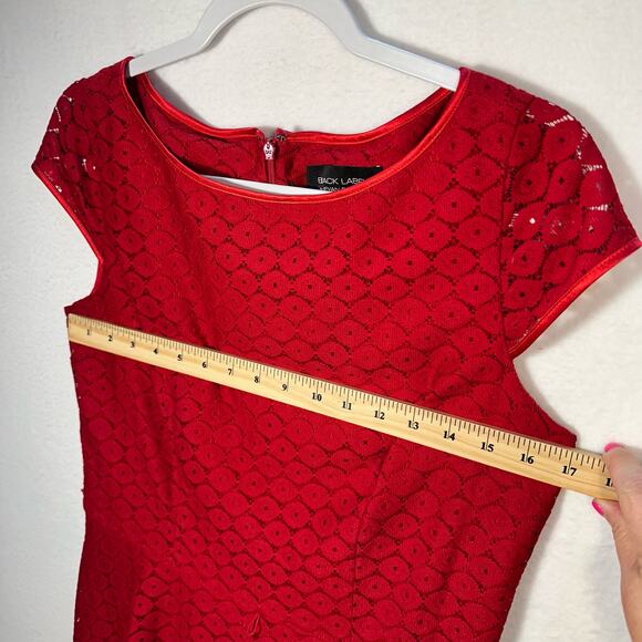 Black Label by Evan Picone Short Knee Length Lace Dress 8 Tradwife Twee Feminine - Picture 10 of 16